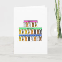 Happy Birthday Dad Cartoon Cats with Banners