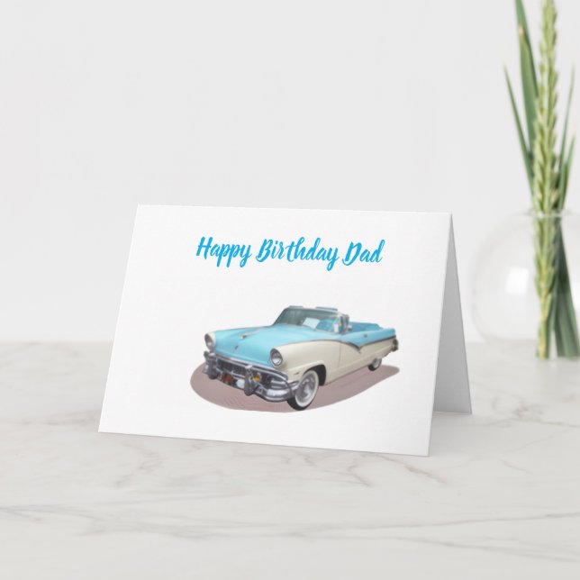 Happy Birthday Dad Classic Car Card (Front)