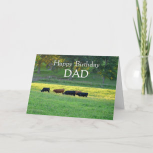 Happy Birthday DAD-Cows in pasture. Card