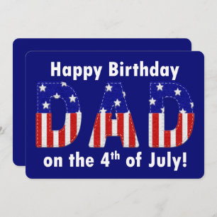 Happy Birthday Dad Felt Look 4th of July