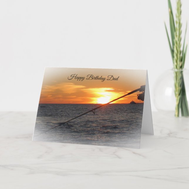 Happy Birthday Dad, Fishing at Sunset Card (Front)