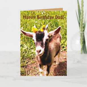 Happy Birthday Dad from Kid Card (with Goat)