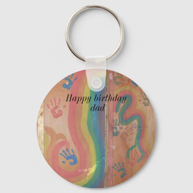 Happy Birthday Dad-graphics Key Ring (Front)