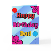 Happy birthday dad greeting card blue design 