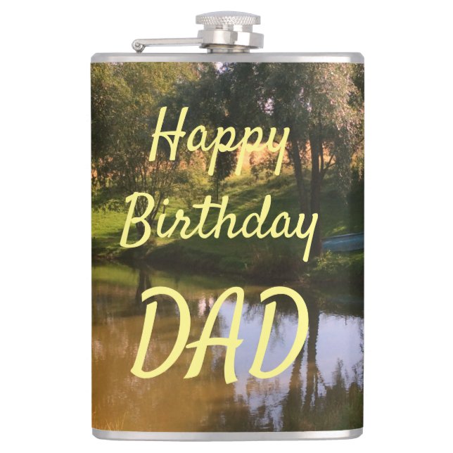 Happy Birthday Dad Hip Flask (Front)