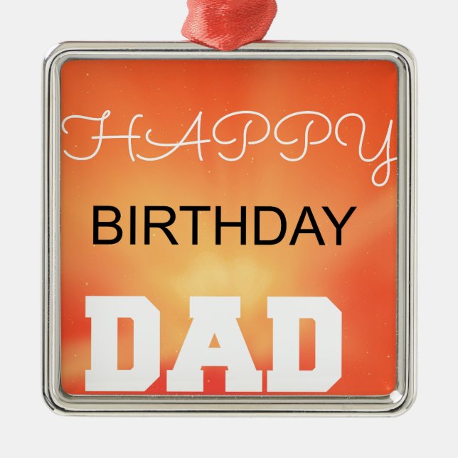 Happy Birthday Dad Metal Tree Decoration (Front)