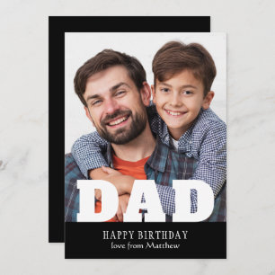 Happy Birthday Dad Modern Personalised Photo