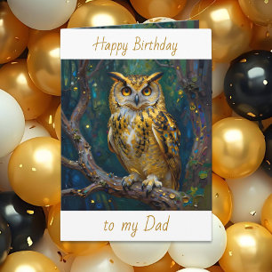 Happy Birthday Dad Owl Themed Card