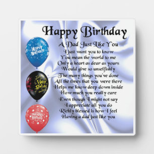 Happy Birthday Dad Poem Plaque