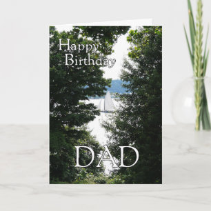 Happy Birthday Dad-Sailboat through trees Card