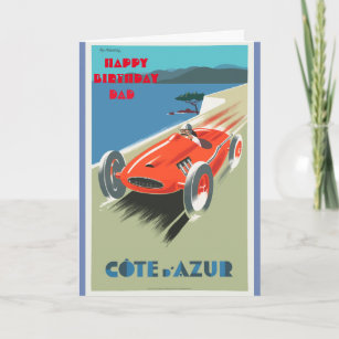 Happy Birthday Dad Vintage Racing Car Template