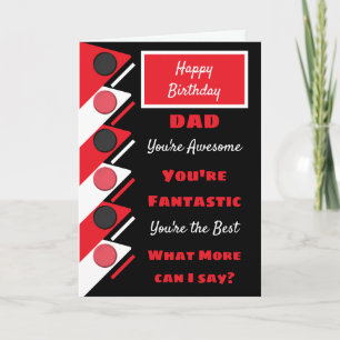 Happy Birthday Dad you're the best red black Card