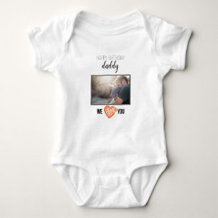 HAPPY BIRTHDAY DADDY CUSTOM PHOTO AND TEXT BABY BODYSUIT