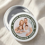 Happy Birthday Daddy Modern Simple Custom Photo 7.5 Cm Round Badge<br><div class="desc">This simple and modern design is composed of serif typography and add a custom photo. "Happy Birthday Daddy" circles the photo of your dad,  father,  papa etc. This is a perfect gift for your Dad on his birthday.</div>