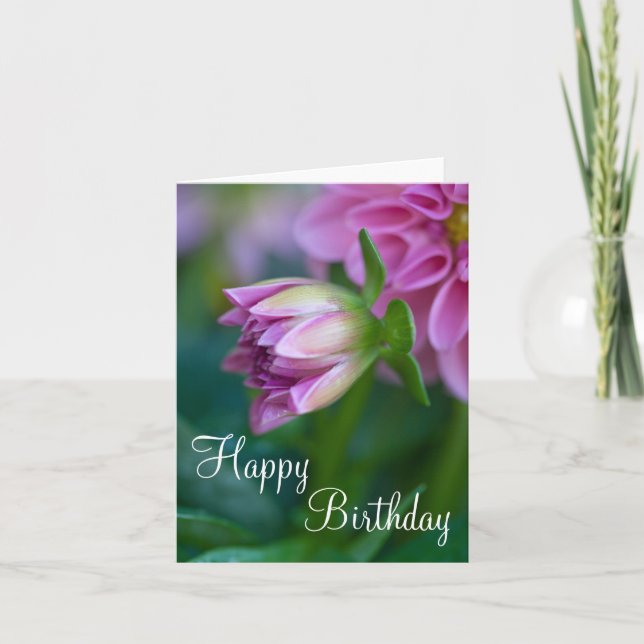 Happy Birthday Dahlia Card (Front)