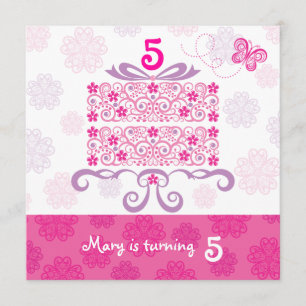 Happy Birthday Daisy Cake Invitation