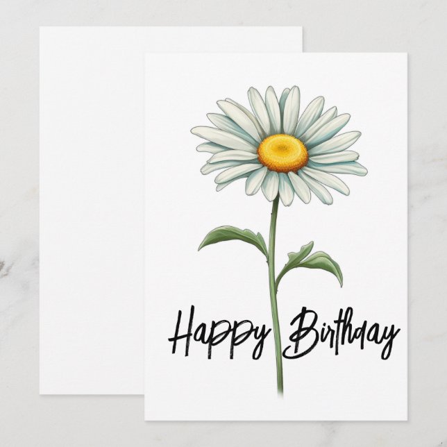 Happy Birthday Daisy Holiday Card (Front/Back)
