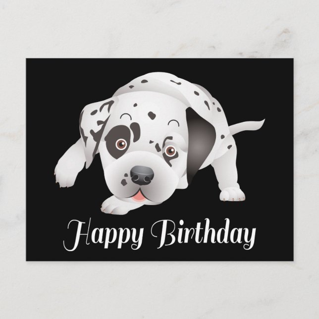 Happy Birthday Dalmatian Puppy Dog Lover Postcard (Front)
