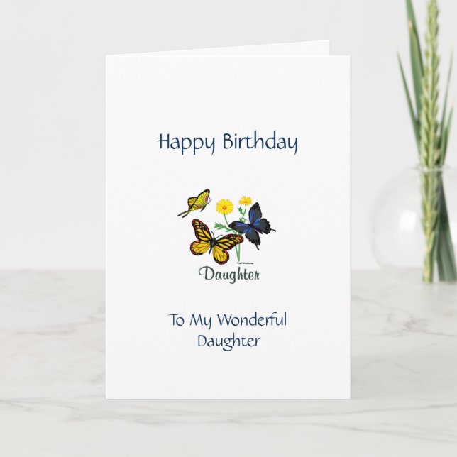 Happy Birthday Daughter - Butterflies Card (Front)