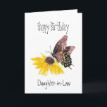 Happy Birthday Daughter-in-Law Butterfly Garden Card<br><div class="desc">Happy Birthday Daughter-in-Law You're the Butterfly in my Garden with watercolor butterfly and yellow flower</div>