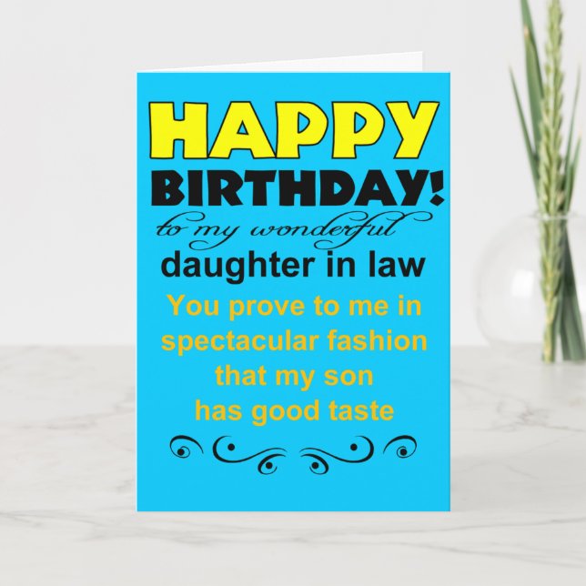 Happy birthday daughter in law card (Front)
