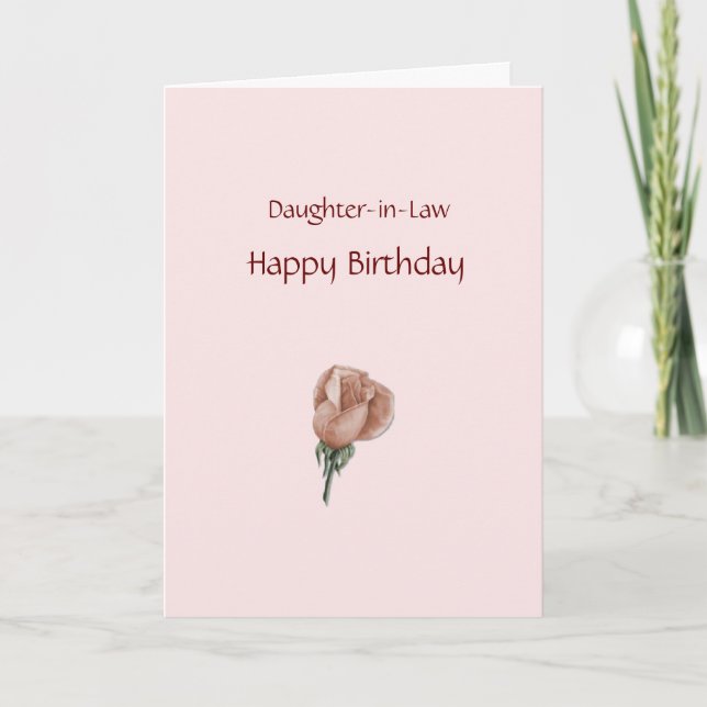 Happy Birthday Daughter-in-Law - Rose Card (Front)