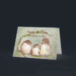 Happy Birthday Daughter-in-law Sparrow Bird Family Card<br><div class="desc">Watercolor Cuddling Sparrow Bird Family to wish your Daughter-in-law  Happy Mother's Day</div>