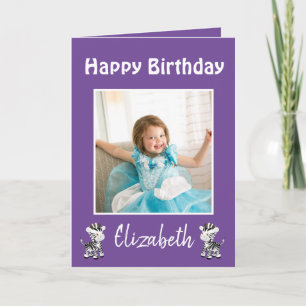 Happy Birthday Daughter Photo Purple Holiday Card