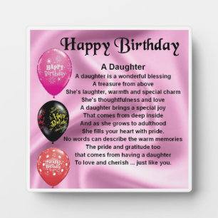 Happy Birthday Daughter Poem Plaque