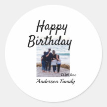 Happy birthday day photo family name elegant class