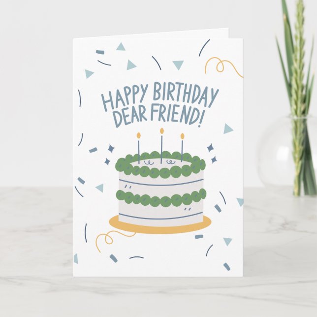 Happy Birthday Dear Friend Card (Front)