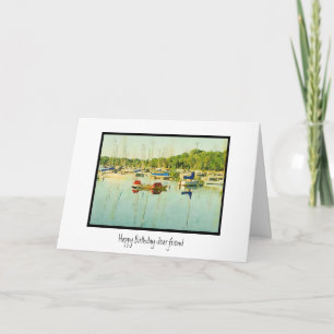 Happy Birthday Dear Friend Sailboats Birthday Card