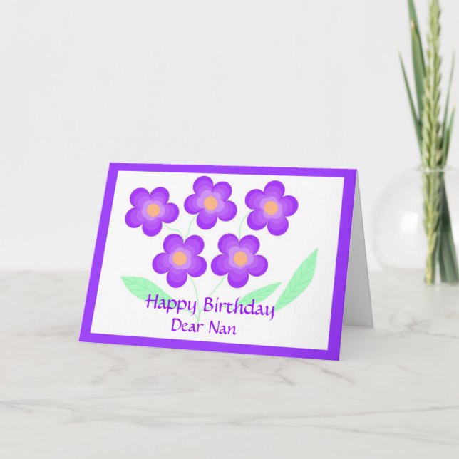 Happy Birthday Dear Nan Card (Front)