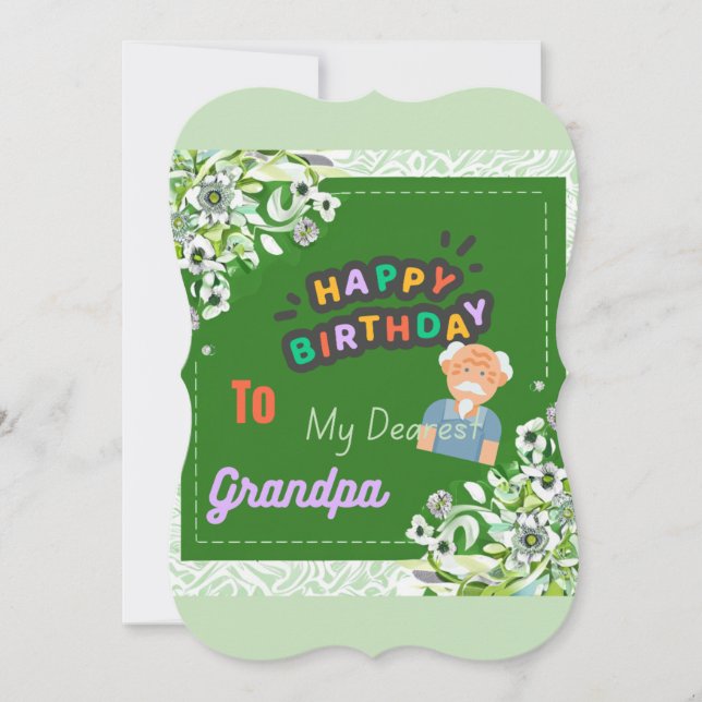 "Happy Birthday Dearest Grandpa" Card (Front)