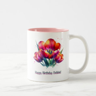 Happy Birthday Debbie Two-Tone Coffee Mug