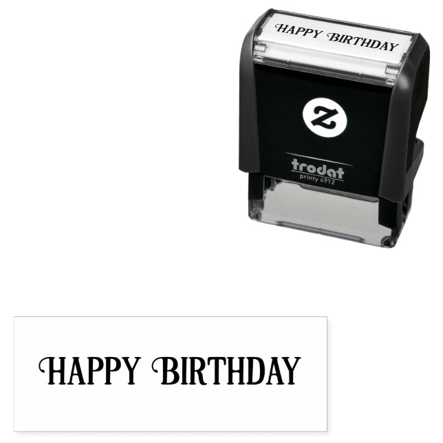 Happy Birthday Decorative Font Template Self-inking Stamp (In Situ)