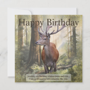 Happy Birthday Deer Holiday Card