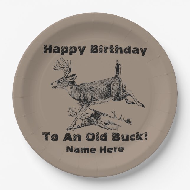 Happy Birthday Deer Plate (Front)