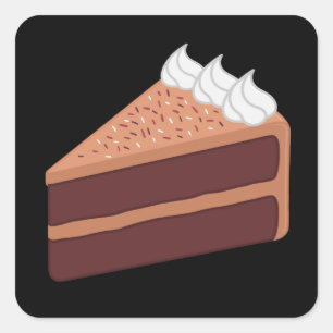 Happy Birthday Delicious Chocolate Cake Square Sticker