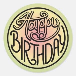 Happy Birthday design Classic Round Sticker