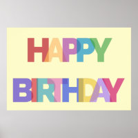 Happy Birthday Design in Cheerful Colours
