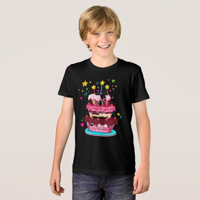 Happy birthday design Tri-Blend shirt (Front Full)