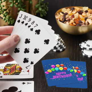 Happy Birthday! Design with colorful balloons Playing Cards