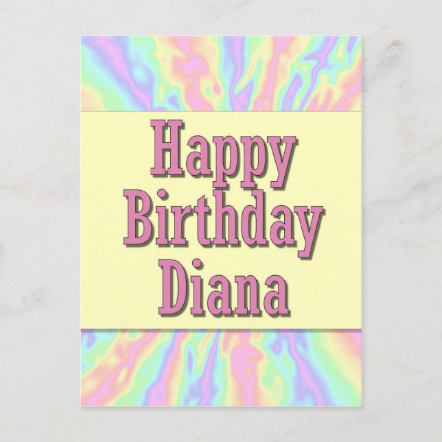Happy Birthday Diana Postcard (Front)