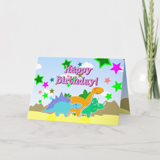 Happy Birthday Dinos Card (Front)