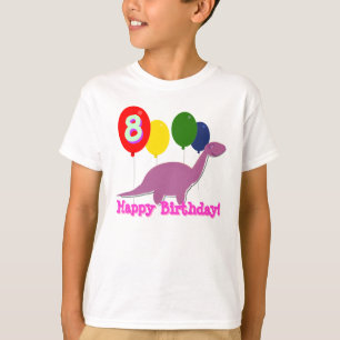 Happy Birthday Dinosaur 8 Years Balloons T-Shirt