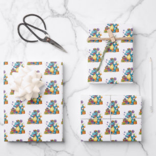 Happy Birthday Dinosaur boys customisable Wrapping Paper Sheet