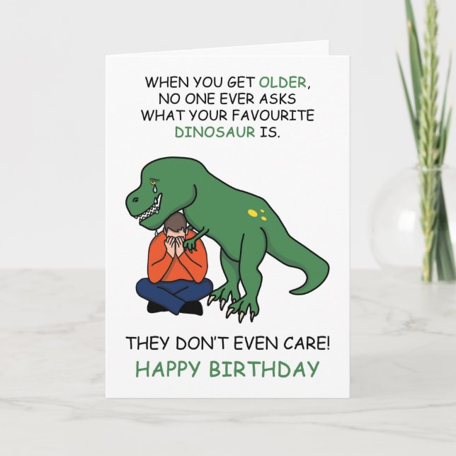 Happy Birthday Dinosaur Joke Meme Card (Front)