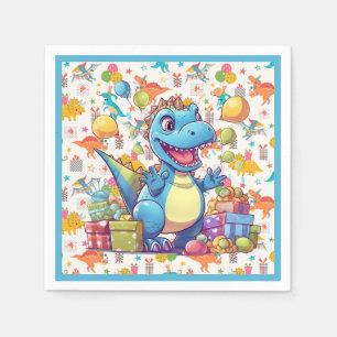 Happy Birthday Dinosaur  Napkin
