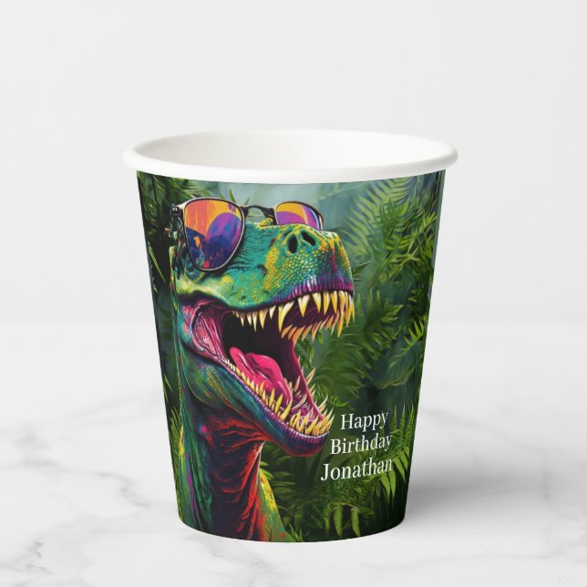  HAPPY birthday Dinosaur  Paper Cups (Front)